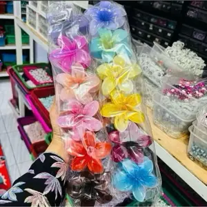 KTS-ISI 12 Pcs / 1 Lusin BESAR Jepit Bunga Kamboja Jedai Rambut Besar Ukuran 8cm