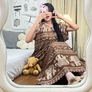 Sapasara - Daster Bali Midi Jumbo Kain Rayon LD 120 Busui Friendly Lengan Buntung ETALASE 2 Katun Nyaman Panjang Remaja Bumil Wanita Tidur Batik Motif Dewasa