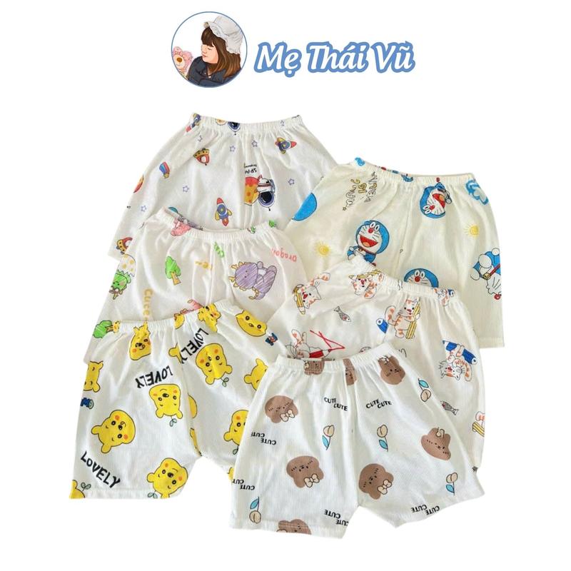  Combo 10 quần cộc quần đùi chục mùa hè thun tăm lạnh họa tiết mềm mát co giãn cho bé trai gái 4-15kg Mẹ Thái Vũ 