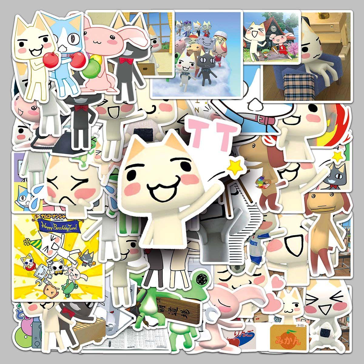 Inoue toro สติ๊กเกอร์แมวขาวน่ารัก 50 ชิ้น สำหรับโทรศัพท์ DIY แล็ปท็อป จักรยาน หมวกกันน็อครถยนต์ กราฟ