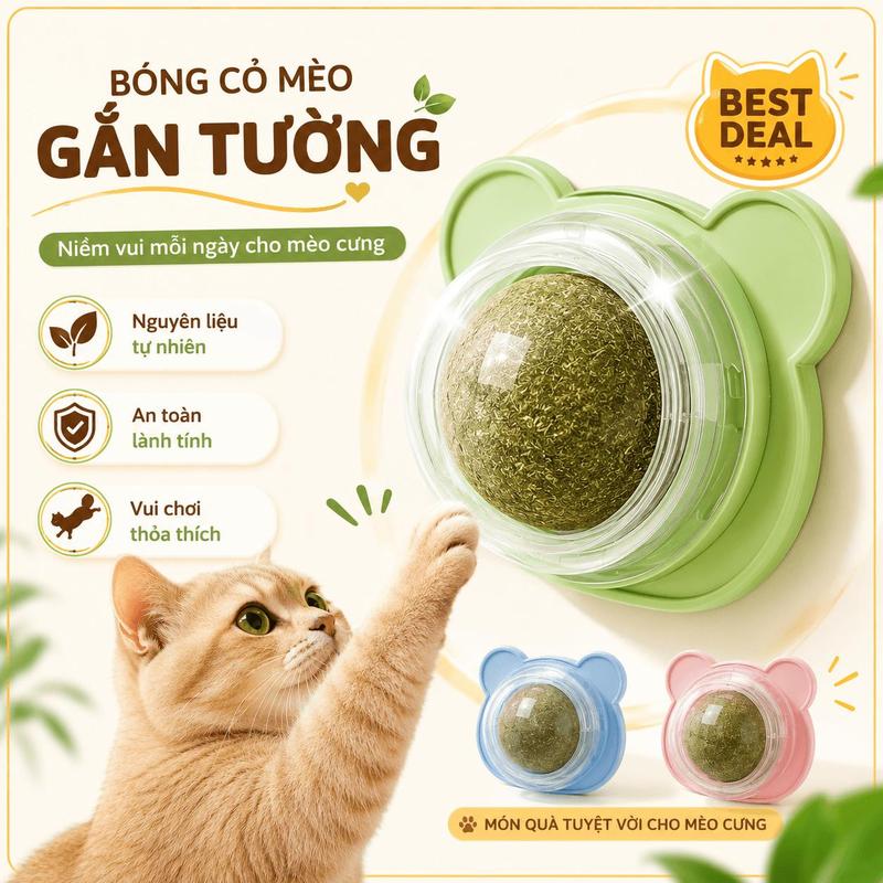Bóng bạc hà cho mèo gắn tường- Hỗ trợ tiêu hóa, giảm stress
