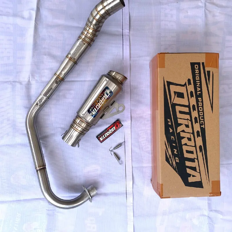 knalpot racing klx crf dtracker wr155 tipe competisi original qurrota racing ready leher kolong dan samping Mesin Motorcycle Trail 4