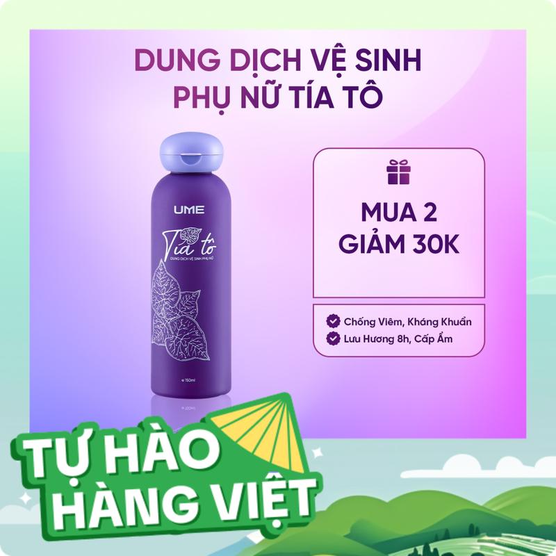 Dung Dịch Vệ Sinh Phụ Nữ Tía Tô UME Hỗ Trợ Làm Sạch, Dưỡng Ẩm, Cân Bằng Độ pH 150ml - Women dich