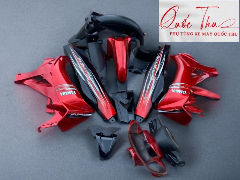 Dàn áo sirius màu đỏ kendy phối đen, dán sẵn  tem, đủ kiểu dáng. nhựa ABS nguyên sinh.