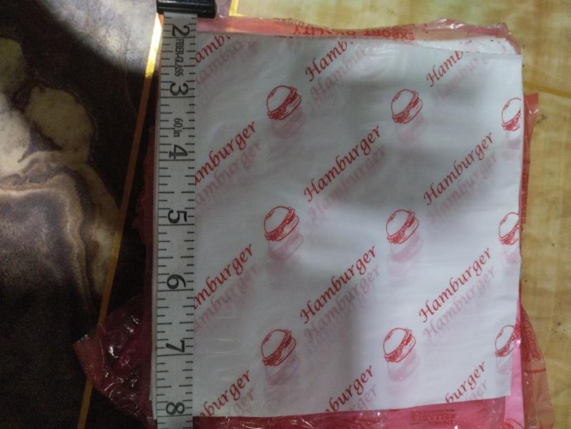 Product Introduction of Burger Plastic Wrapper with Printed 8x8inches 4