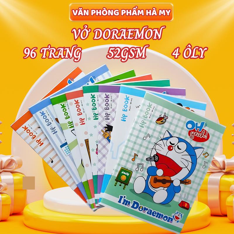 Tập Vở Học Sinh Doraemon A5 Giấy Mỏng 52gsm Vở 4 Ôly Vuông Độ Trắng Tiêu Chuẩn