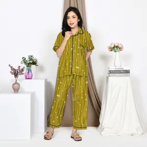 Nyenyak Piyama Wanita CP ( M, L, XXL ) Katun / Motif Karakter / Set Baju Tidur Celana Panjang