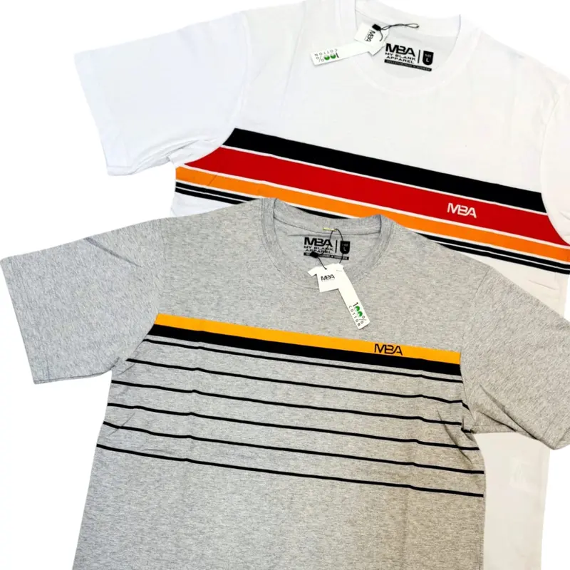 Buy 1 Get 1 Free(Dapat 2 Kaos)Pakaian Kaos Pria Wanita Dewasa MBA My Blank Apparel 100% Cotton 24s Edisi Motif Garis Salur Casual Formal. Baju Pria dan Wanita Dewasa -  Atasan Santai  Standar Lengan Pendek Distro Keren Katun Lembut Nyaman Panjang 7