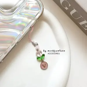 Strap Hp Tulips Aesthetic Request Inisial//Strap Liontin Bunga Tulip//Tali Gantungan Hp