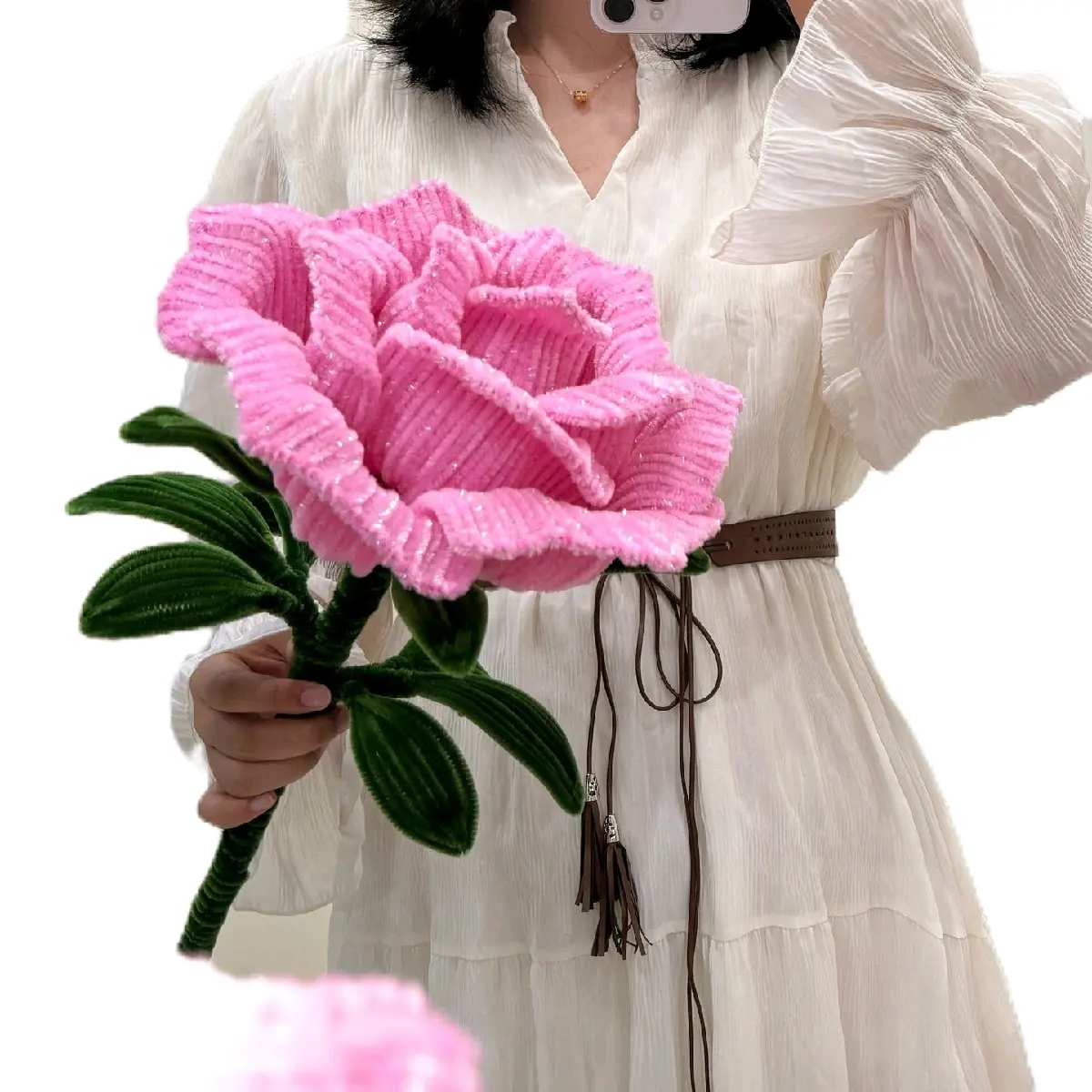 BUNGA MAWAR BIG ROSE VIRAL GIANT FLOWER BOUQUET CANTIK MAWAR BESAR KAWAT BULU PIPE CLEANER BUKET KADO CEWEK KADO WISUDA ULANGTAHUN