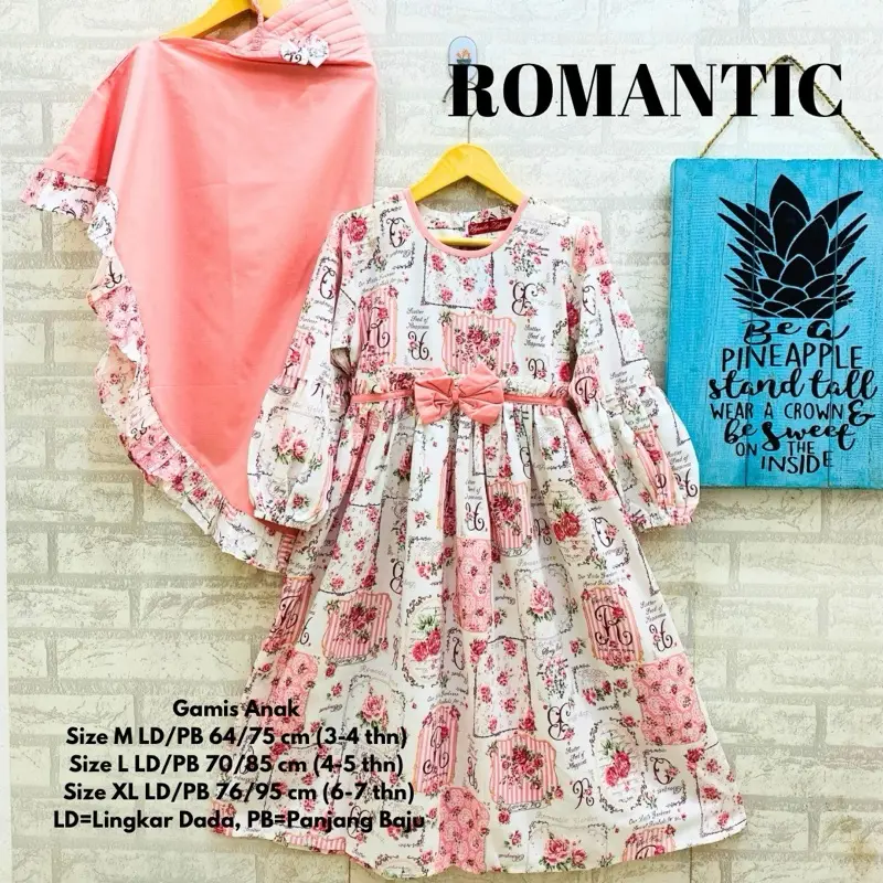 WHITELILY | SET GAMIS ANAK PEREMPUAN DAN JILBAB | 3-7 TAHUN Katun Twill Muslim Panjang 3