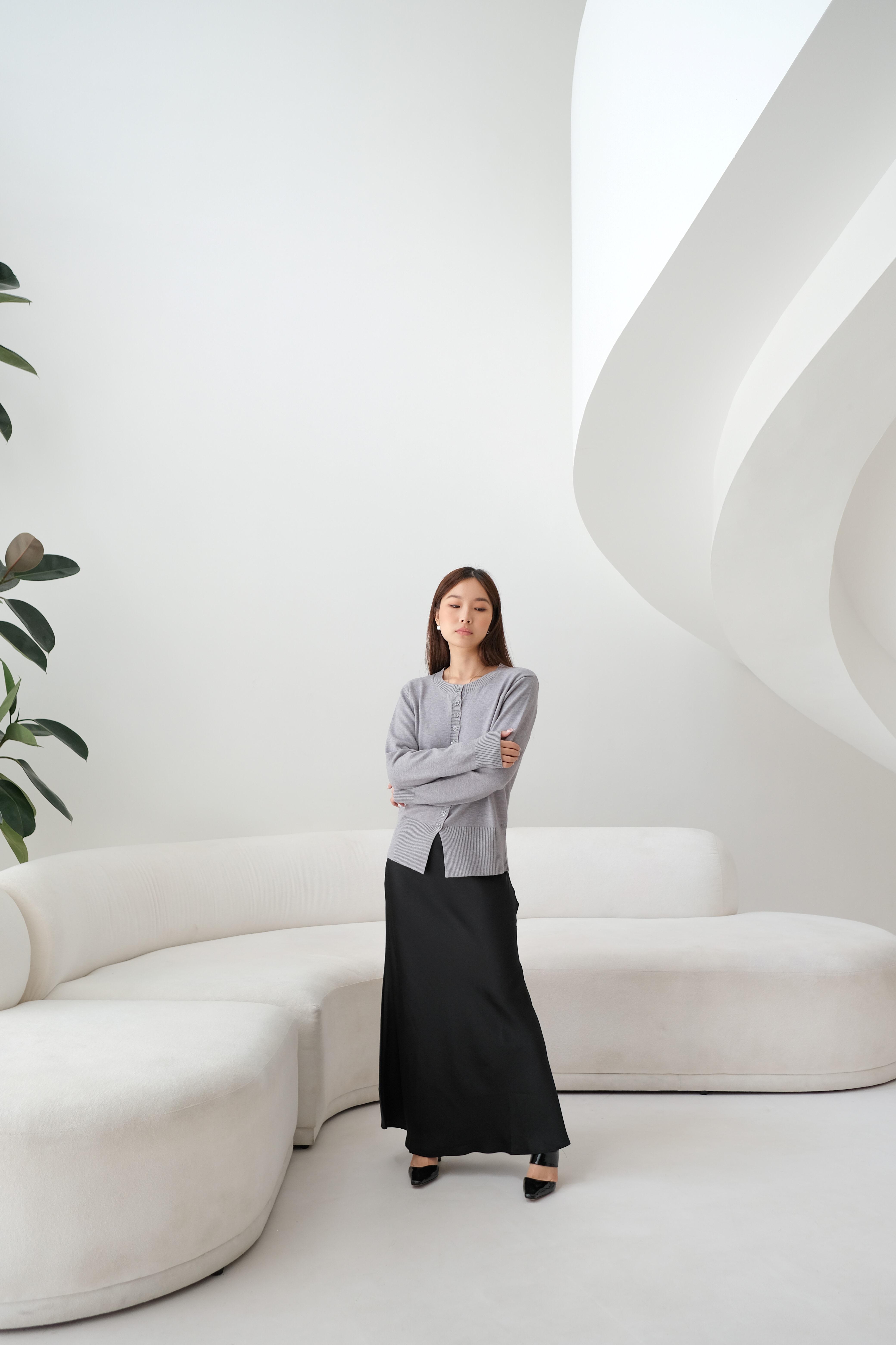 Kiyorawears - Aira Knit Cardigan / Premium Knit Sweater / Cardigan Wanita / Cardigan Rajut / Atasan Wanita Kekinian / Baju Atasan Wanita Terbaru / Jaket Wanita / Atasan Rajut Lengan Panjang / Outer Korean Style