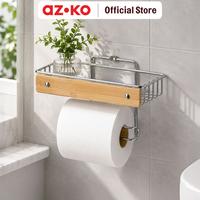 Gambar AZKO Stora Rak Dinding Kamar Mandi Dengan Holder Tisu Chrome Shelf Dinding Rak Tempel Organizer Mandi Wall Shelf dari AZKO ID Kota Administrasi Jakarta Pusat 1 Tokopedia