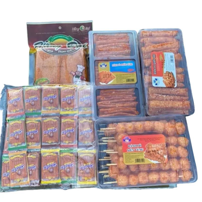 Combo 5 món bánh bò quẩy: 60 gói sườn dê 1 gói 40 miếng bò miếng hằng đại 1 hộp quẩy thanh 1 hộp bò xiên vừng 1 hộp bò 3 ngăn Snack Food