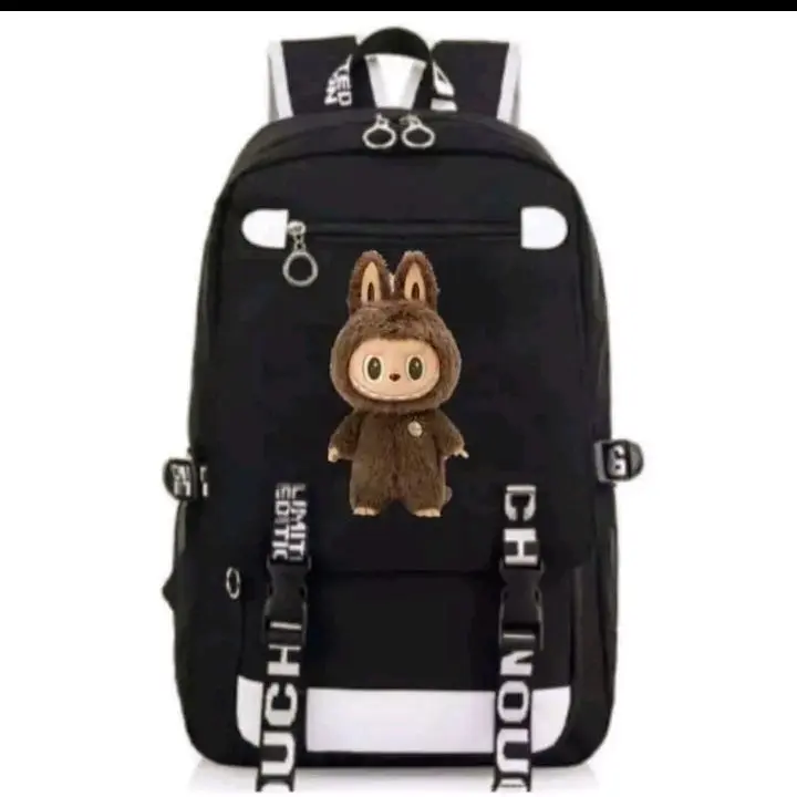 Ransel gendong labubu anak laki_laki wanita sd smp smk Backpack Sekolah Perempuan Hitam pria keren Fashion premium kuliah ringan stylist 1