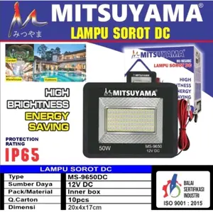 Lampu Sorot AKI DC 50W 30W 20W 10W Mitsuyama Lampu Tembak 12V SMD IP65 Floodled