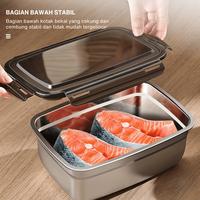 Gambar Lunch box Tempat Makan Toples Kotak Dan Bulat Stainless Foodgrade Makanan Penutup Klip Anti Tumpah - Kotak 400ml dari Umikee Indonesia Kota Tangerang 3 Tokopedia