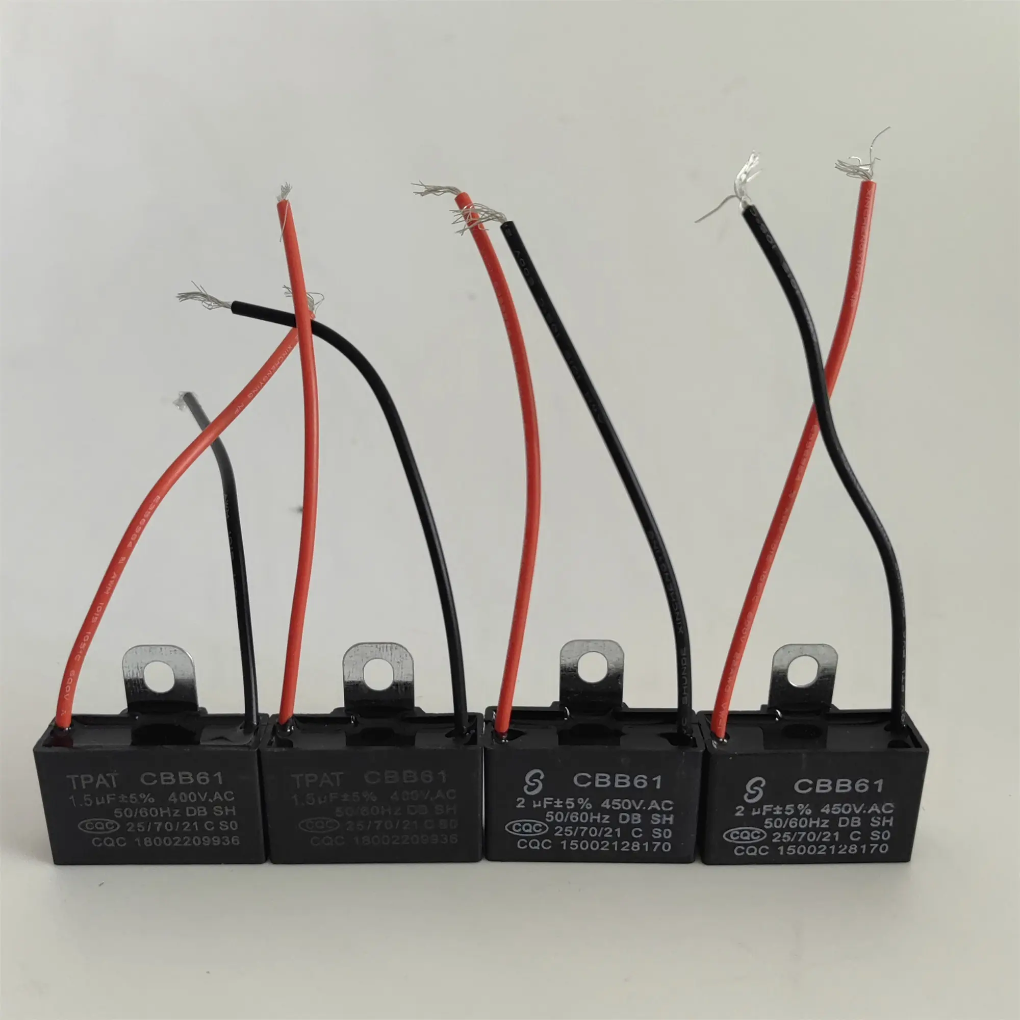 Tụ Điện Quạt AC Điện Dung Khởi Động CBB61, 1.5 Uf, 2Uf, 450VAC, Tấm Cố Định Linh Hoạt