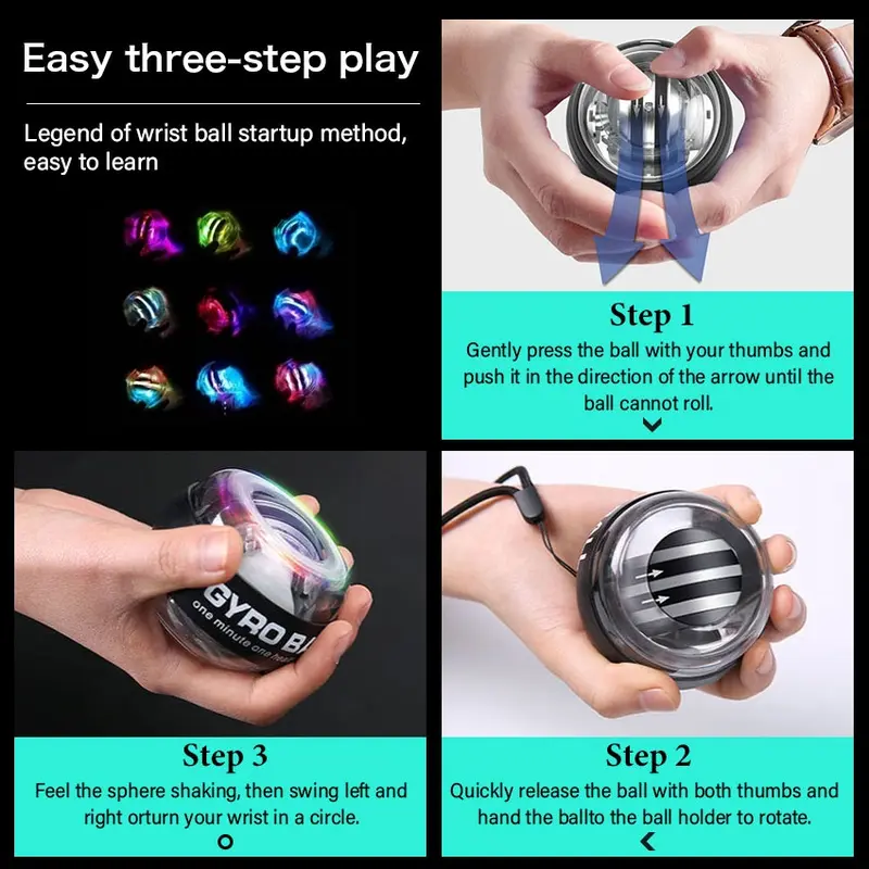 Power Wrist Ball Alat Latihan Tangan Wrist Ball Gyro Spinner Exercise - OUT180 4