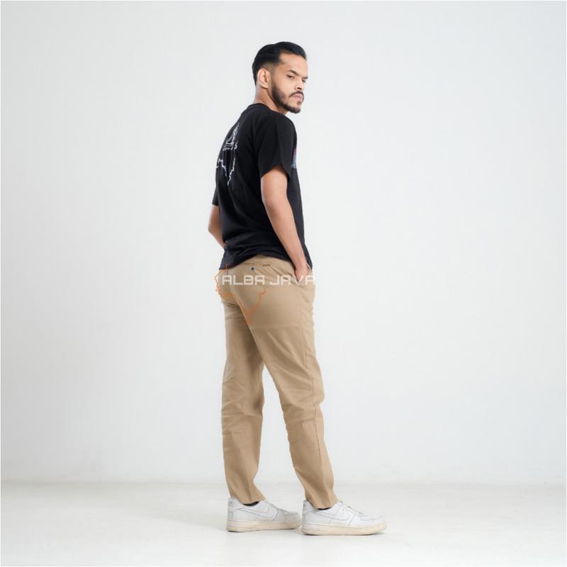 ALBA JAVA Celana Carbon Chino Panjang Pria Semi Canvas Strech Fit Distro Lembut 4