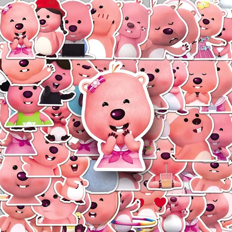 50/10 miếng Loopy sticker, siêu dễ thương, không thấm nước, thích hợp cho máy tính xách tay, điện thoại, ô tô, mũ bảo hiểm 0