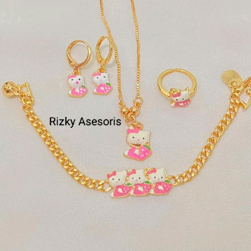 Set Perhiasan Xuping Anak Model Hello Kitty 1