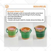 Gambar Cup Paper Bowl Sleeve Kemasan Soup Eskrim Cookies | Sleeve Cup - 12OZ, White, Green dari Box Are Us Kota Bandung 3 Tokopedia