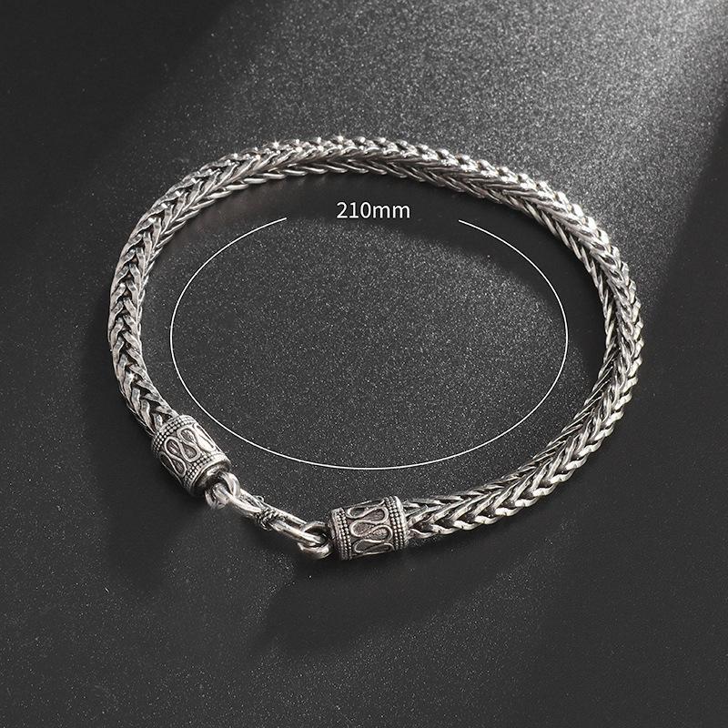 Product Introduction of Men's Vintage Stainless Steel Bracelet, Silver Versatile Bracelet, Casual Clothing Matching, Men's Personalized Present, New Product on shelves! High cost-effective jewelry, hot selling product!Hip Hop! alhambra  bracelet 0