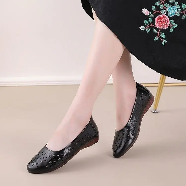 SS24 Giày Đế Bằng Cho Nữ, Mũi Nhọn, Đế Mềm, Chống Trượt, Chống Mài Mòn, Màu Trơn Thanh Lịch Và Đơn Giản, Thích Hợp Cho Công Việc Thường Ngày Đi Lại, Kiểu Lười, Dễ Phối Đồ, Thời Trang, Phong Cách Mới Đồng Shoes 3