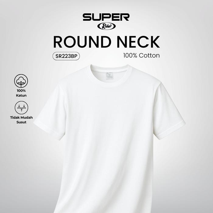 Gambar Super Rider T-Shirt - Kaos Dalam Pria Round Neck SR223BP Warna Putih isi 1 Pcs - M dari Rider_Underwear Kota Administrasi Jakarta Barat Tokopedia