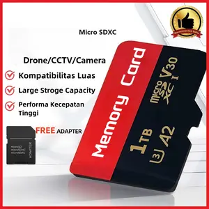 Micro SD Card 1TB 512GB 256GB 128GB Kartu Memori untuk CCTV Drone Perekam Mengemudi Phone Kompatibel dengan Smartphone Android Tablet dan Kamera MIL