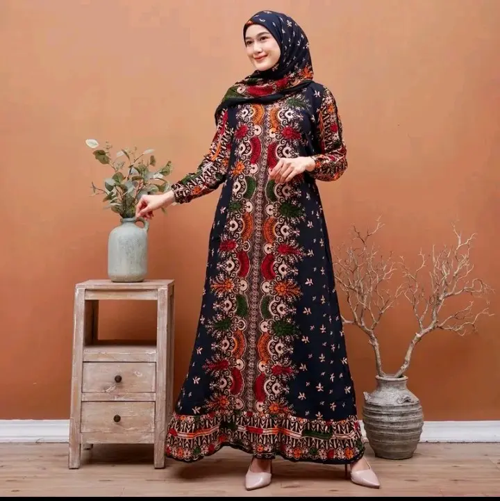 gamis storjoan set hijab.bahan twill ori