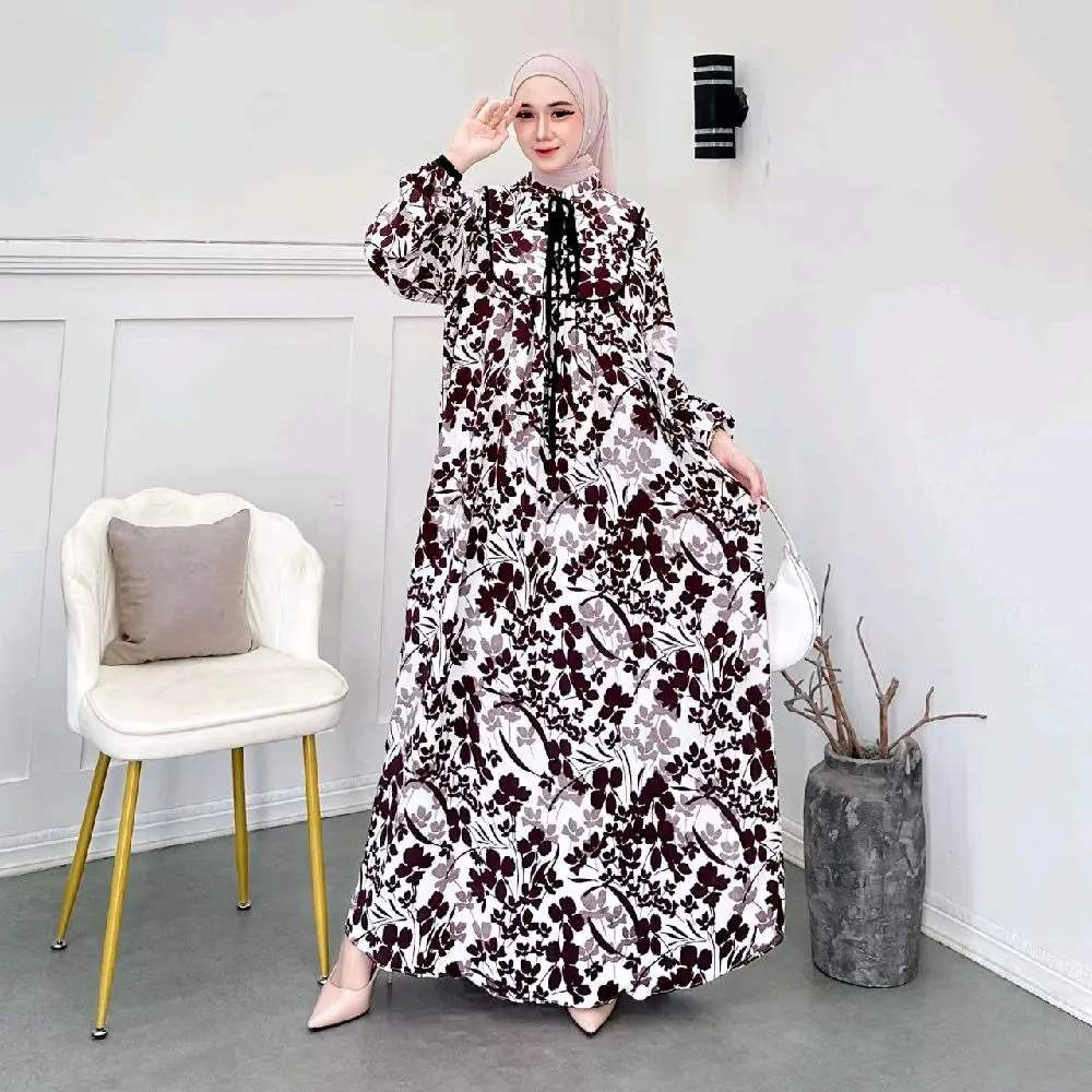 Gamis viral // Midi dress // Abaya kekinian // Gamis Muslimah // Gamis Rayon Premium // Gamis Lebaran motif pita // Baju Lebaran Viral // Gamis Kekinian Motif