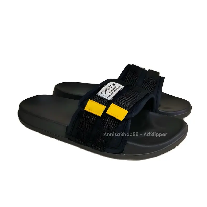 Arashslipper - 2 TITIK KUNING SHB - Promo Sandal Slop Slip On Distro Casual Pria Wanita Dewasa Shoes Sendal 0