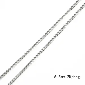 Beadia Cuban Link Chain 1-5Meter Stainless Steel - Untuk Kalung & Gelang Pria Wanita, Gaya Hip Hop Punk, Aksesoris DIY & Hadiah