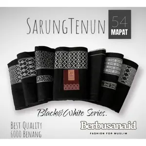 Terlaris No.1 Berbusana.id Sarung Tenun Gajah Unggul Dewasa Hitam Navy Tebal 105x120cm Kain Poly Premium Perlengkapan Sholat Souvenir Ibadah