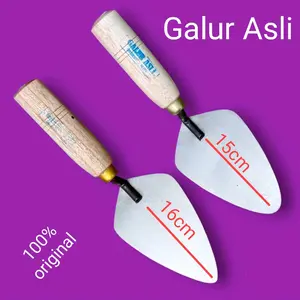 Sendok Semen Galur Asli  Baja Pola Oval 15cm + Lancip 16cm