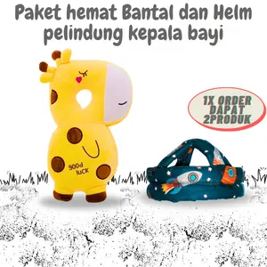 (Paket Hemat) Bantal dan Helm pelindung kepala bayi untuk merangkak dan berjalan Bunda Child Protector