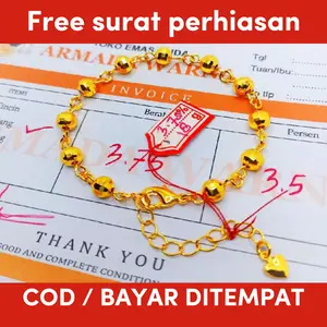 gelang wanita emas muda terbaru motif bola bola free surat toko