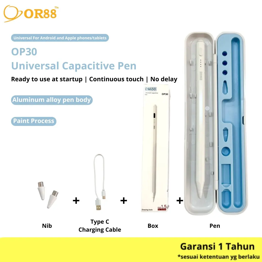 OR88 - OP30 Universal Capacitive Pen Swift Precision Smart Stylus with Fast Charging & Ultra-Smooth Touch
