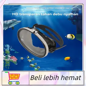 Flameer Masker Selam Oval, Kacamata Renang Skuba Lensa Jernih Anti Bocor Tahan Air