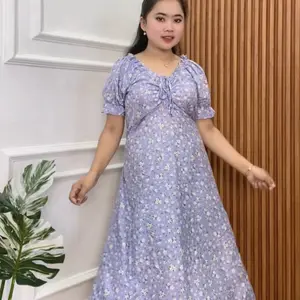 Viora Dress --- Lengan Pendek Dengan Aksen Karet & Tali Adjustable Nyaman Untuk Aktivitas Sehari-hari Dan Santai Di Pantai