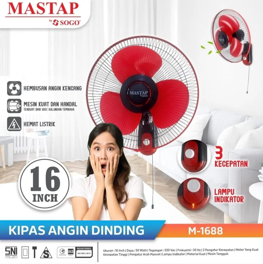 [DOKAIBI] Kipas Angin MASTAP 16in [ SNI - GARANSI ]