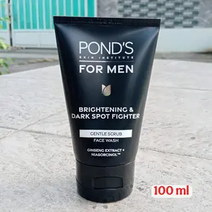 Ponds Men Sabun Pembersih Wajah Pria Brightening Dark Spot Fighter 100ml dengan Ekstrak Ginseng Mencerahkan Kulit Alami