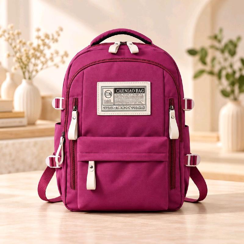 Balo Đen Unisex Thời Trang Hàn Quốc, Nhiều Ngăn, Đựng Sách Vở Laptop.
