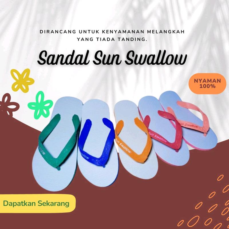 ECERAN SATUAN DAN GROSIR 1/2LUSIN!!!Sun Swallow Classic Warna SERI 9-10,5(38-41) Sandal Jepit Karet putih fleksibel sexy 8
