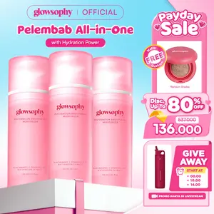 [FREE CUSHION] Glowsophy Bundle 3 Pcs Watermelon Brightening Moisturizer Niacinamide Mugwort Gel Day and Night Skincare 100 ml