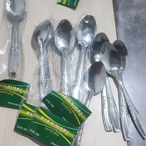 (DAPAT 60BIJI SENDOK) SENDOK MAKAN STENLES POLOS 5PAK ISI 60BIJI SENDOK Dapur Simple