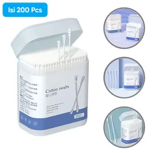 Cotton Swab Korek Kuping Pembersih Telinga Double Headed Baby Ear Boogers Isi 200 PCS - INU129