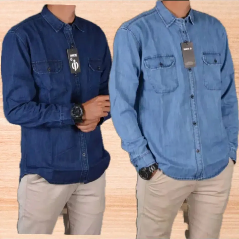HARGA PROMO==== KEMEJA DENIM// KEMEJA JEANS LENGAN PANJANG//KEMEJA PRIA PREMIUM